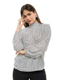 Blusa de Satín Estampado Multiformas