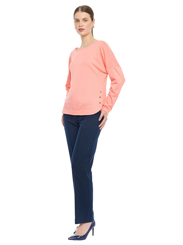 Blusa de Manga Larga con Broches de Presión en Costados