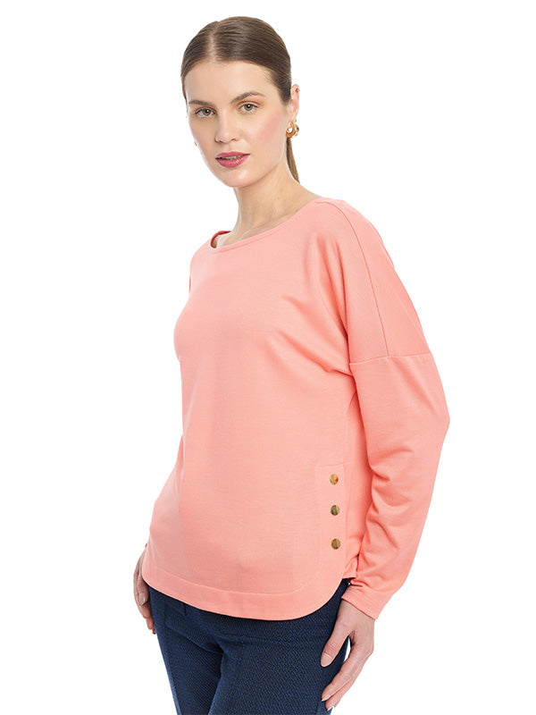 Blusa de Manga Larga con Broches de Presión en Costados