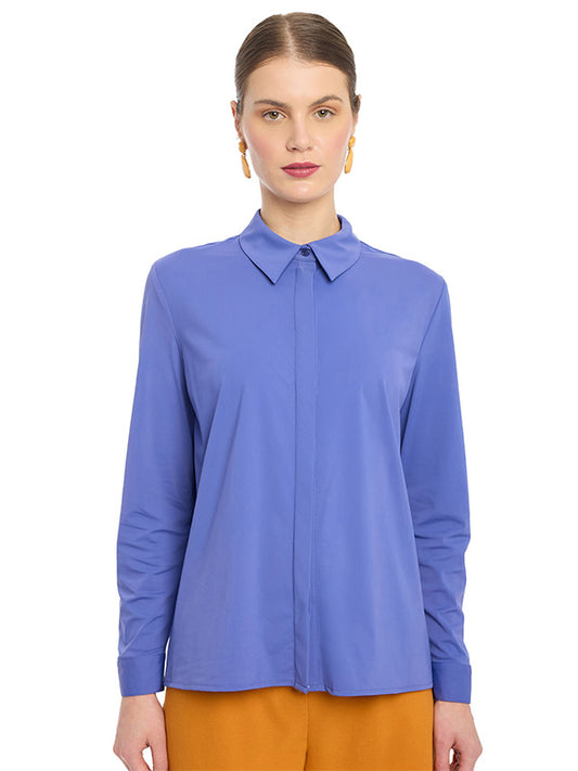 Blusa Camisera en Tela Stretch