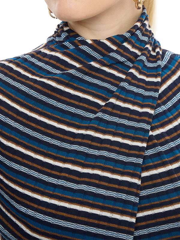 Blusa Envolvente con Escote en Gota y Cuello para Anudar