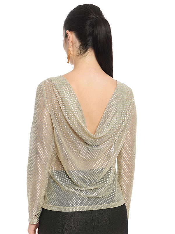 Blusa con Escote Redondo y Espalda en Hamaca