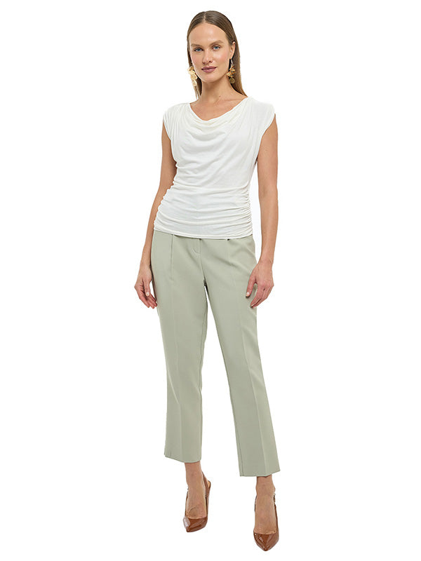 Blusa Hombro Prolongado con Escote Hamaca y Pliegues Laterales