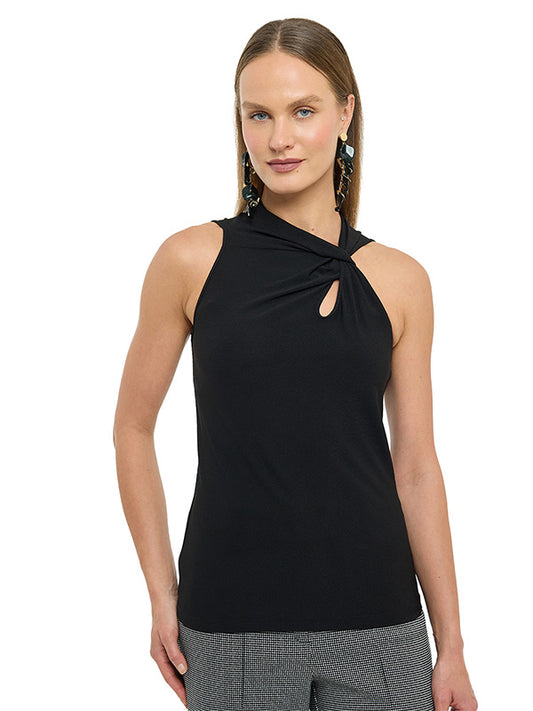 Blusa Sin Manga con Escote Asimétrico y Amarre