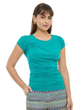 Blusa con hombro prolongado y detalle de nudo