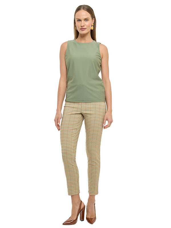 Blusa sin mangas con escote redondo y doble tela