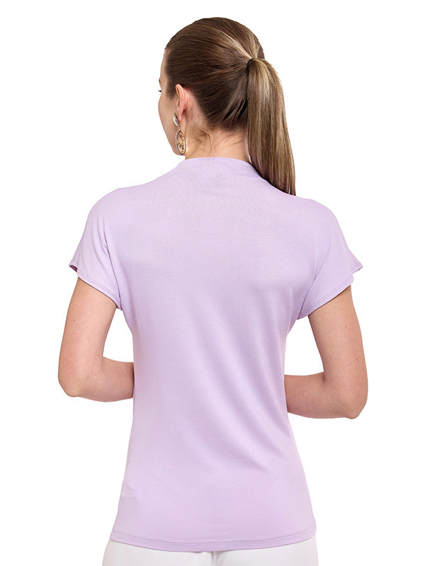 Blusa de Hombro Prolongado con Herraje en Cuello y Delantero