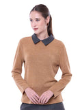 Blusa de Manga Larga con Cuello Desmontable de Cuadros