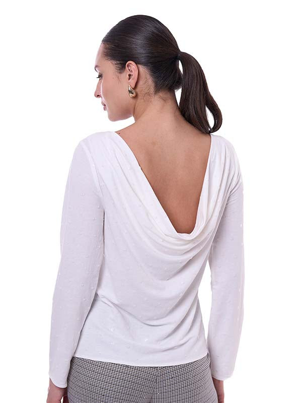 Blusa de Lentejuelas para Dama Manga Larga con Hamaca en Espalda