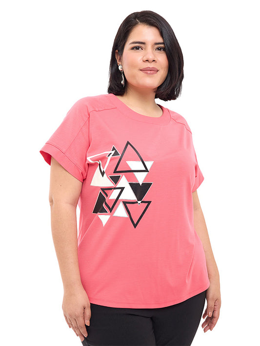 Blusa de escote redondo con estampado