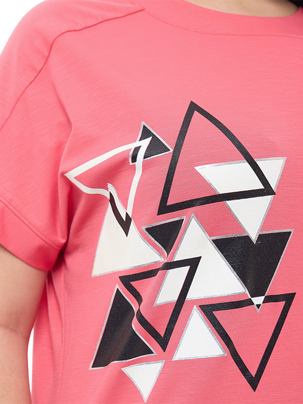 Blusa de escote redondo con estampado