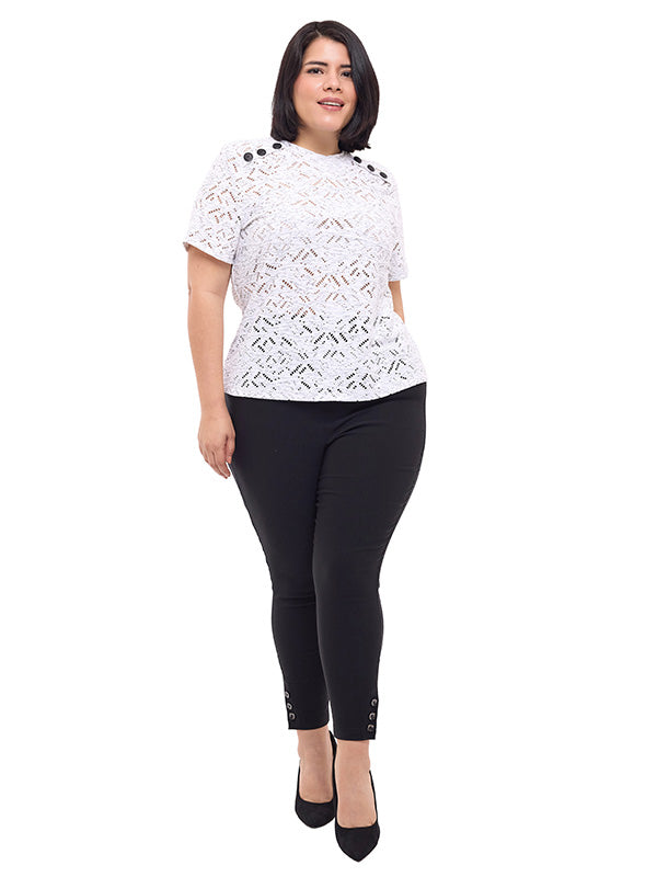 Blusa de manga corta con botón