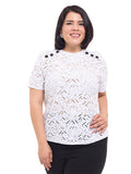 Blusa de manga corta con botón