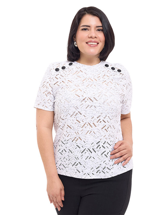 Blusa de manga corta con botón