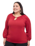 Blusa lisa con herraje en escote