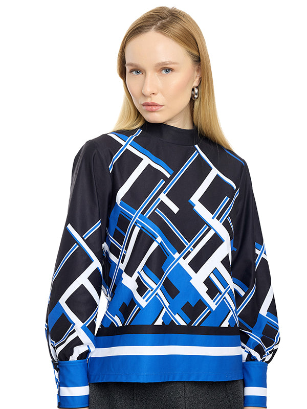 Blusa De Jersey Estampado Geométrico