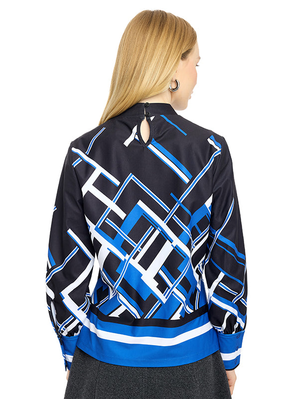 Blusa De Jersey Estampado Geométrico