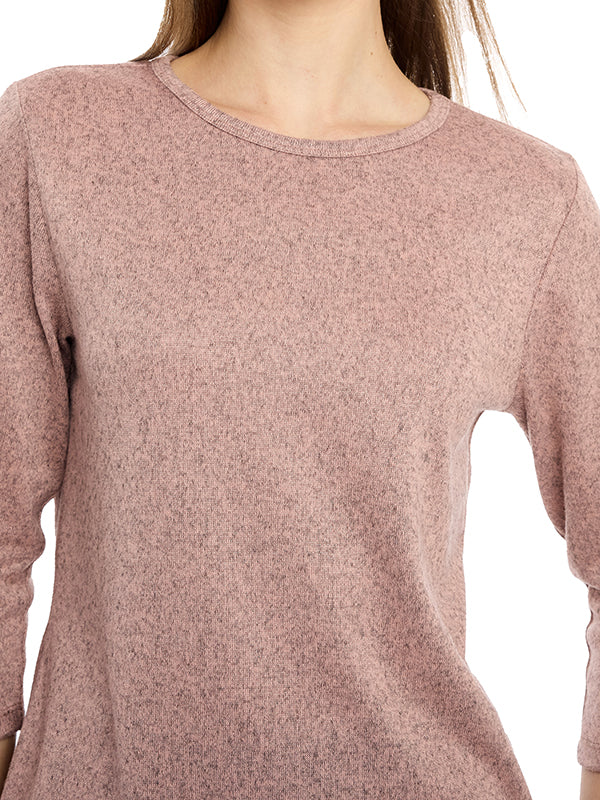 Blusa de Jersey con Cuello Redondo