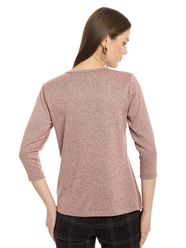 Blusa de Jersey con Cuello Redondo