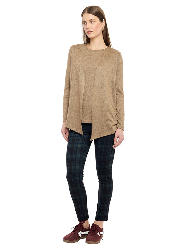 Ensamble de Jersey Liso con Manga Larga y Largo Asimétrico