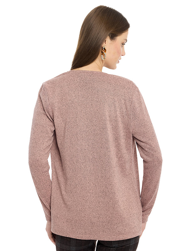 Ensamble de Jersey Liso con Manga Larga y Largo Asimétrico