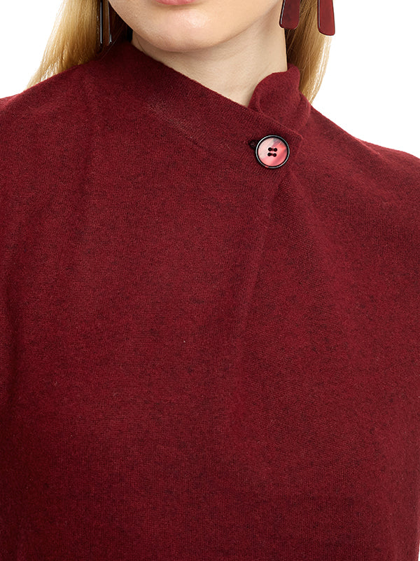 Blusa de Jersey Lisa con Cuello Redondo, Manga 3/4 y Detalle Aplicado