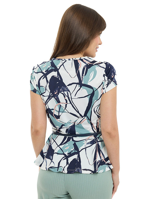Blusa de Jersey Estampado Multiformas