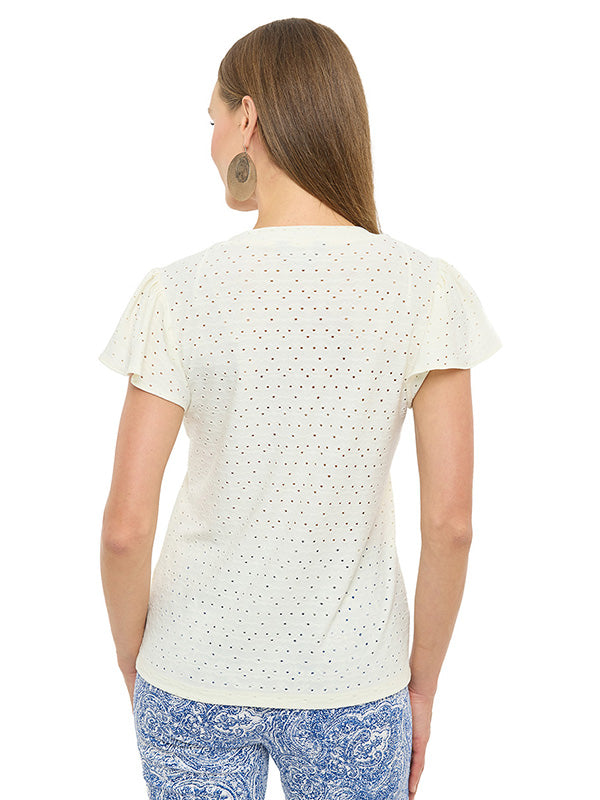 Blusa de Jersey Liso con Cuello V
