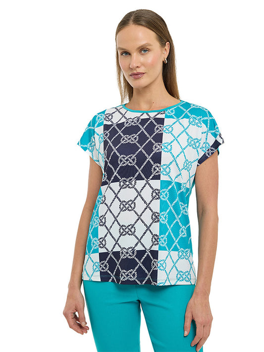 Blusa de jersey con estampado náutico