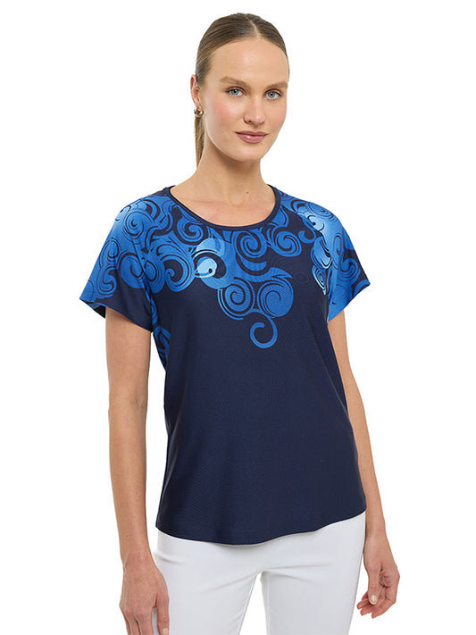 Blusa de jersey con estampado multiformas