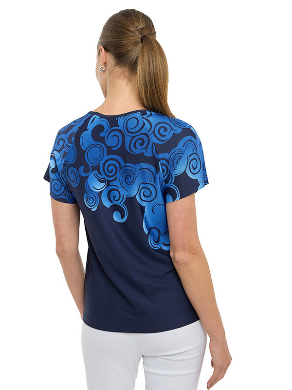 Blusa de jersey con estampado multiformas