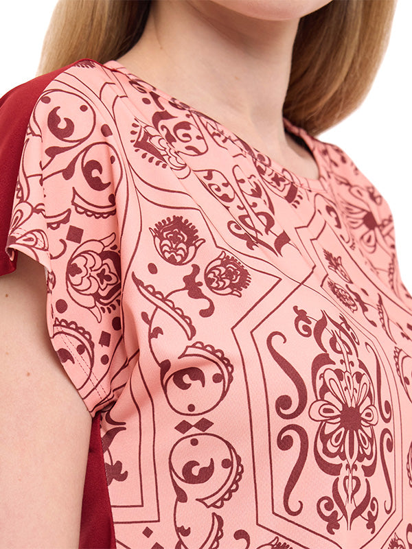 Blusa de Jersey Estampado Damasco