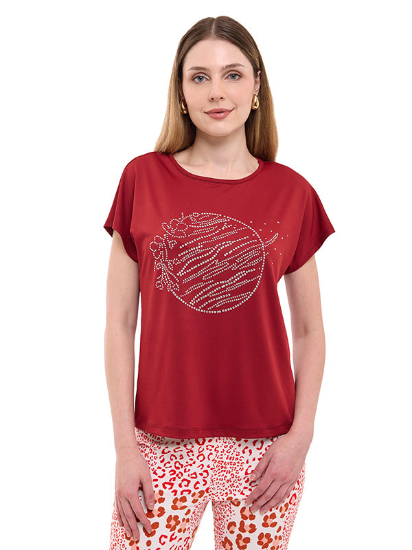 Blusa de Jersey Lisa con Aplicación