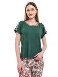 Blusa de Jersey Lisa con Aplicación