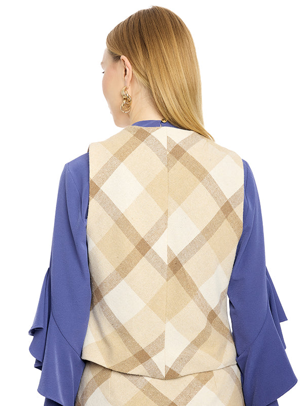 Chaleco Tafetán Preteñido a Cuadros