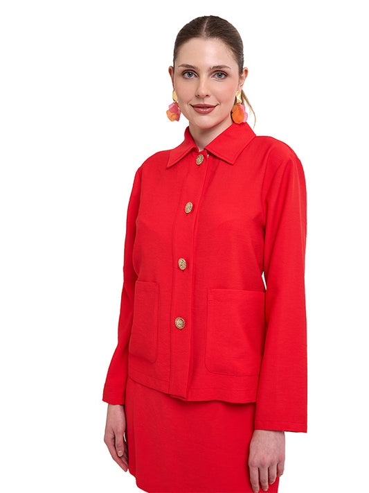 Chamarra Silueta Boxy con Bolsas de Parche