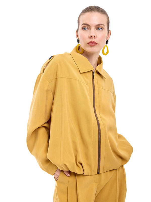 Chamarra Bomber con Charreteras en Hombros