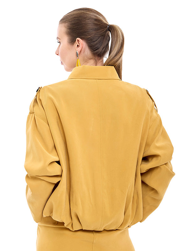 Chamarra Bomber con Charreteras en Hombros