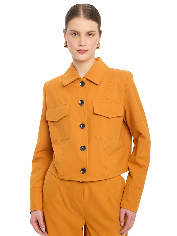 Shacket Cropped con Bolsas de Parche