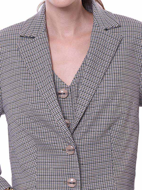 Saco Corto de Lentejuelas para Dama con Cruce Normal