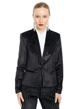 Saco Velour Estampado a Rayas