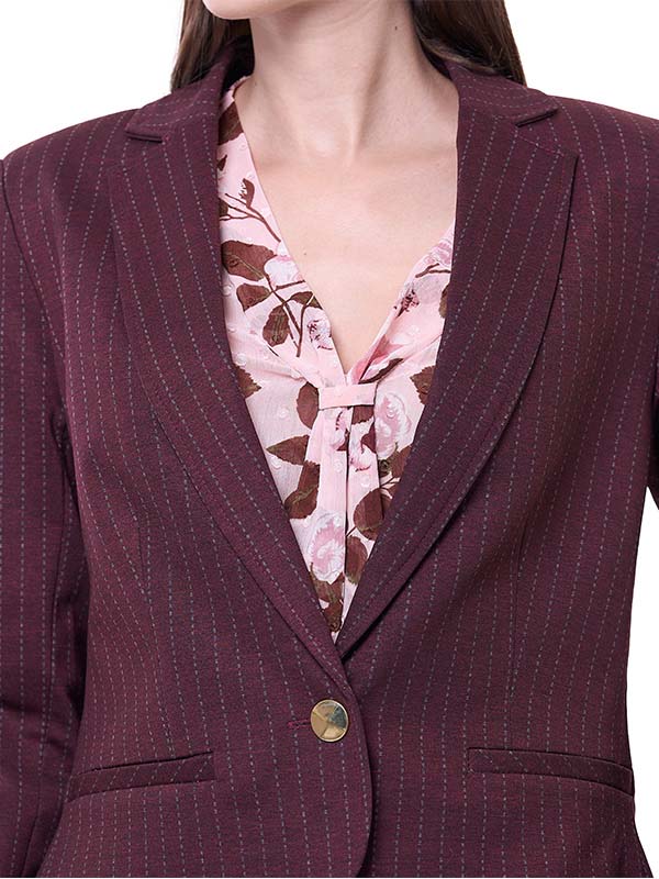 Saco de Súper Ponti Estampado de Rayas con Botones