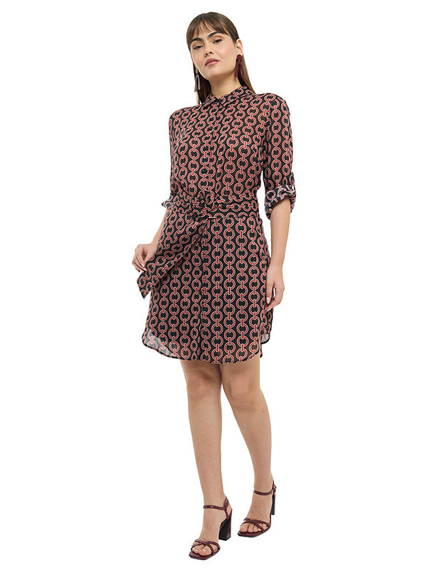 Vestido Camisero con Cinturón y Forro Interior