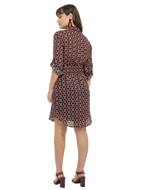 Vestido Camisero con Cinturón y Forro Interior