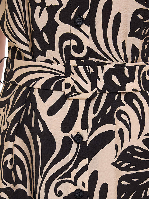 Vestido Camisero Largo Tipo Halter sin Mangas con Cinta de Amarre