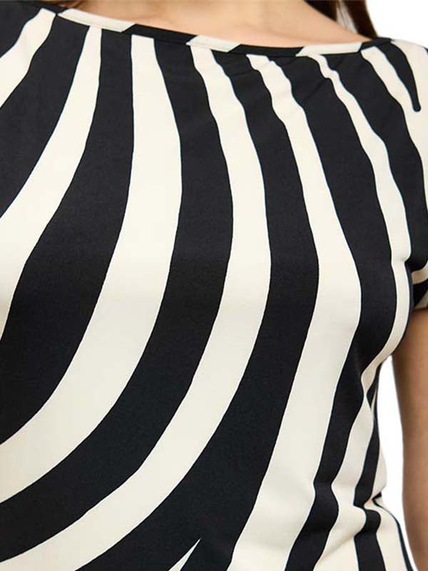 Vestido Jersey Estampado Multiformas de Silueta Recta