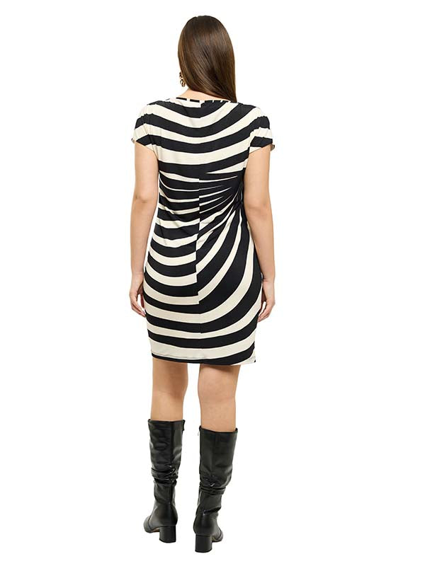 Vestido Jersey Estampado Multiformas de Silueta Recta